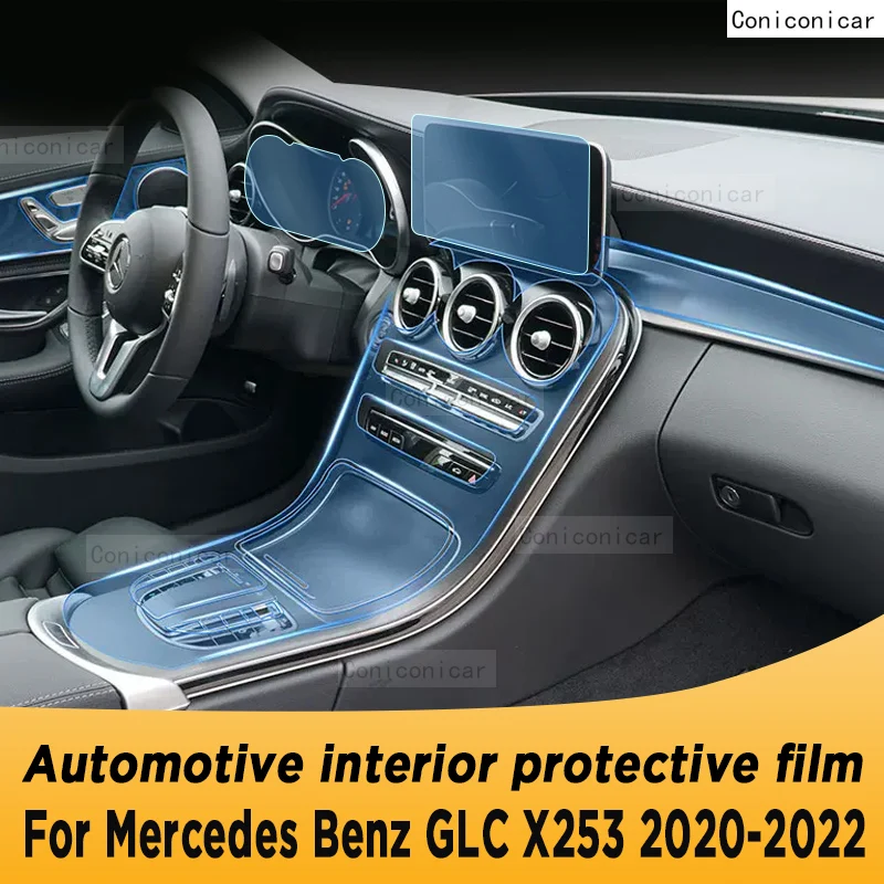 

For Mercedes Benz GLC X253 260 2020-2022 Gearbox Panel Navigation Automotive Interior Screen Protective Film TPU Anti-Scratch