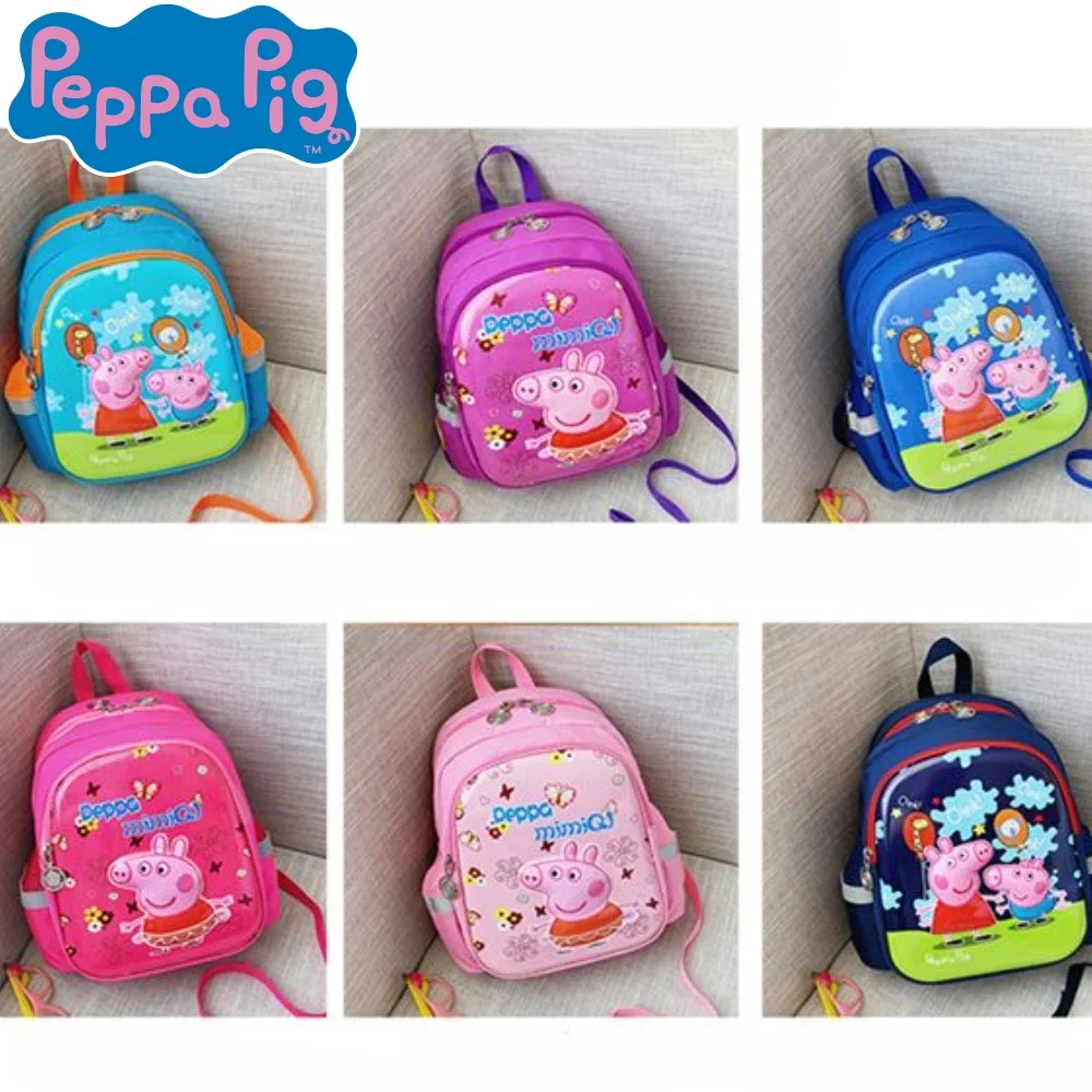 Peppa pig impresso dos desenhos animados das crianças mochila adequado para meninos meninas estudantes ao ar livre viagem escola presente do feriado