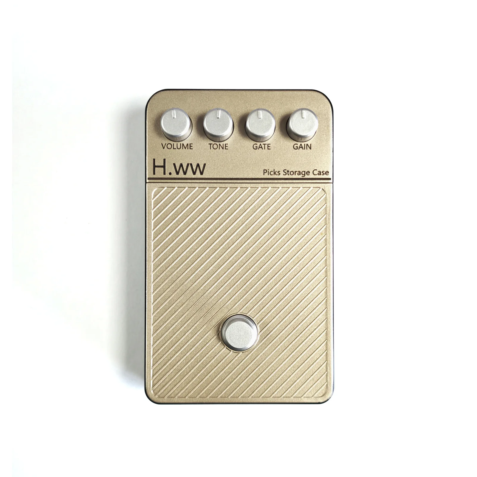 Hochwertiges Gitarrenplektrum-Etui aus Kunstleder mit Schiebedeckel im Stompbox-Effektpedal-Stil, Bühnenzubehör, Geschenk für Gitarristen – Detail 4