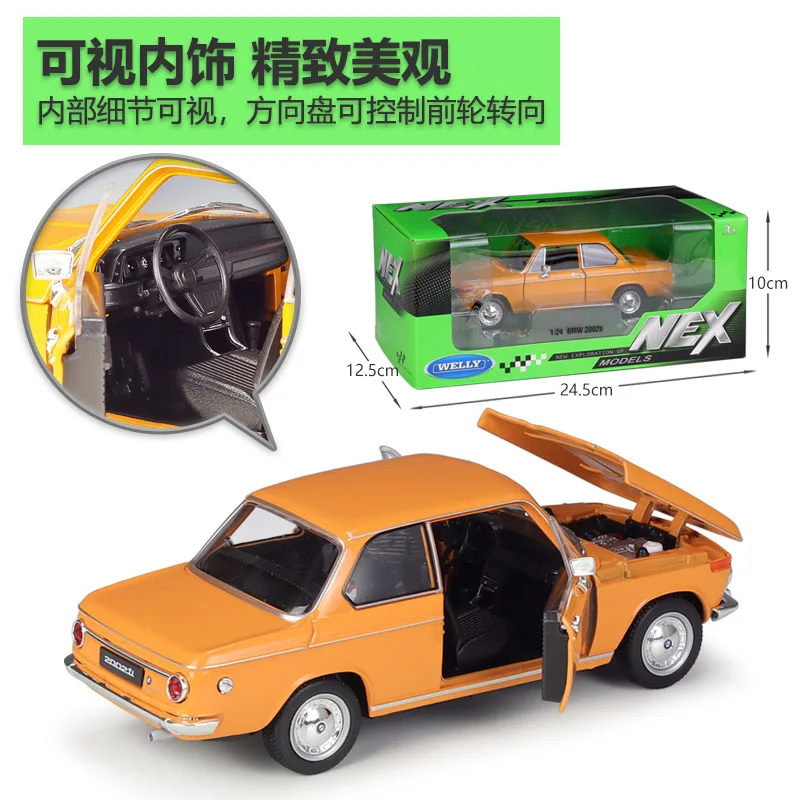 WELLY 1:24 BMW BMW BMW 2002Ti Simulation Alloy Car Finished Model Toys Collection Decoration For Children Festival Funny Gifts