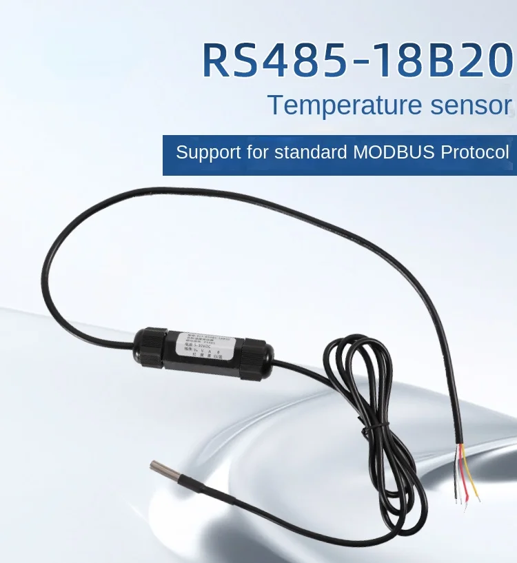 RS485 Temperature Sensor 18b20 Waterproof Probe Transmitter Serial Port Temperature Measurement