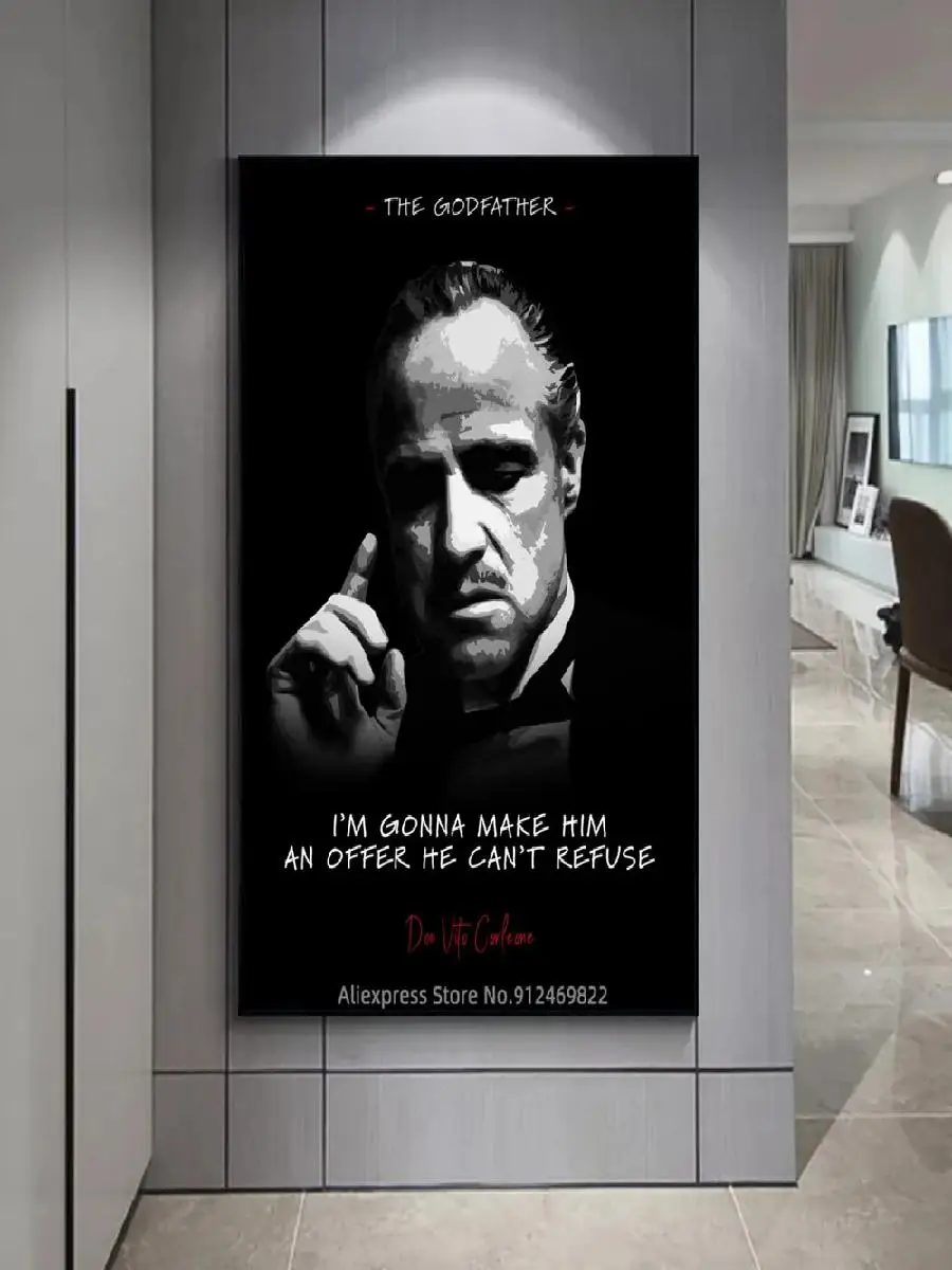 The Godfather Pop Art Quotes Canvas Poster Prints  GX Movies Actor Success Wall Art for Living Room Home Decor