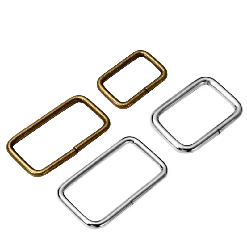 5PCS 20/25/32/38mm Metal Rectangle Ribbon Buckle Slider Belt Loop O Ring for Backpack Strap Bag Pets Hooks DIY Accessories