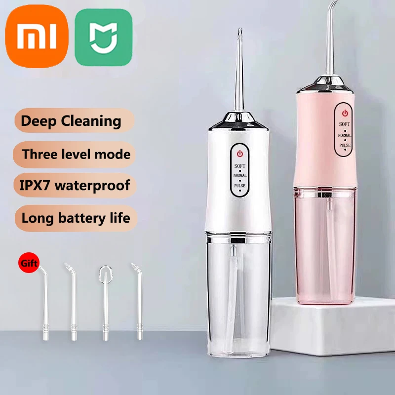 Xiaomi MIJIA Smart Electric Oral Irrigator Water Flosser USB Charging 4 Jets 3 Modes Water Jet Irrigator Dental Teeth Cleaner