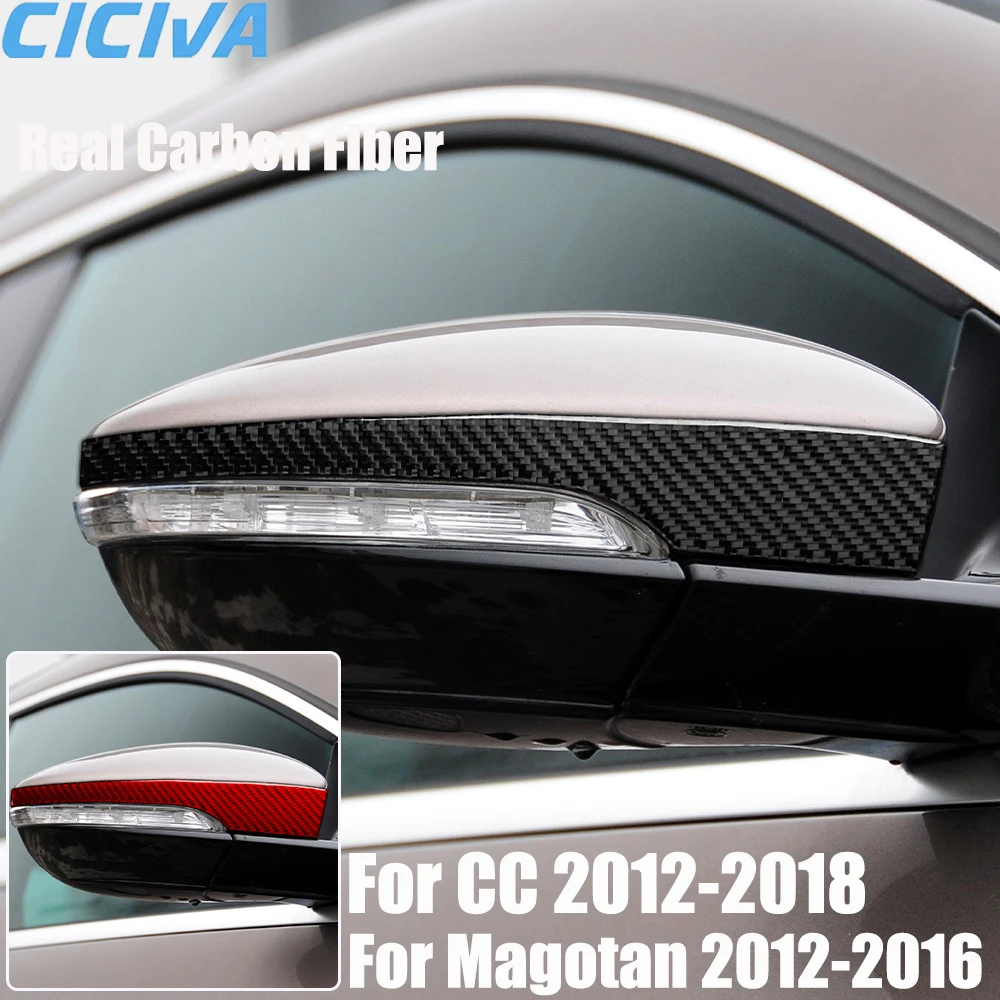 Real Carbon Fiber Car Accessories Side Mirror Protector Cover Soft Sticker For Volkswagen CC 2012-2018 For Magotan 2012-2016