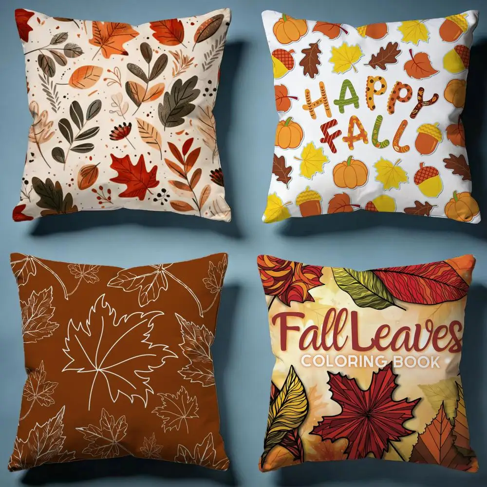Maple Leaf Vintage Print Cushion Cover Soft Decorative Pillow Case Suitable for Bedroom Sofa Car Travel Use