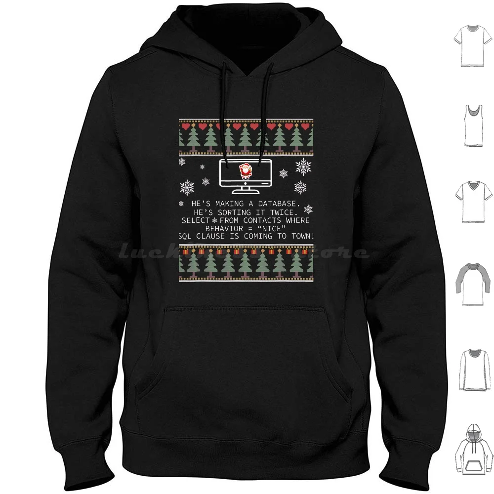He's Making A Database He's Sorting It Twice Programmer T-Shirt Hoodies Long Sleeve Hes Making A Database Hes Sorting