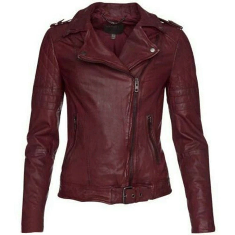 Women's Real Authentic Sheepskin Leather Jacket Premium Biker Outwear Coat