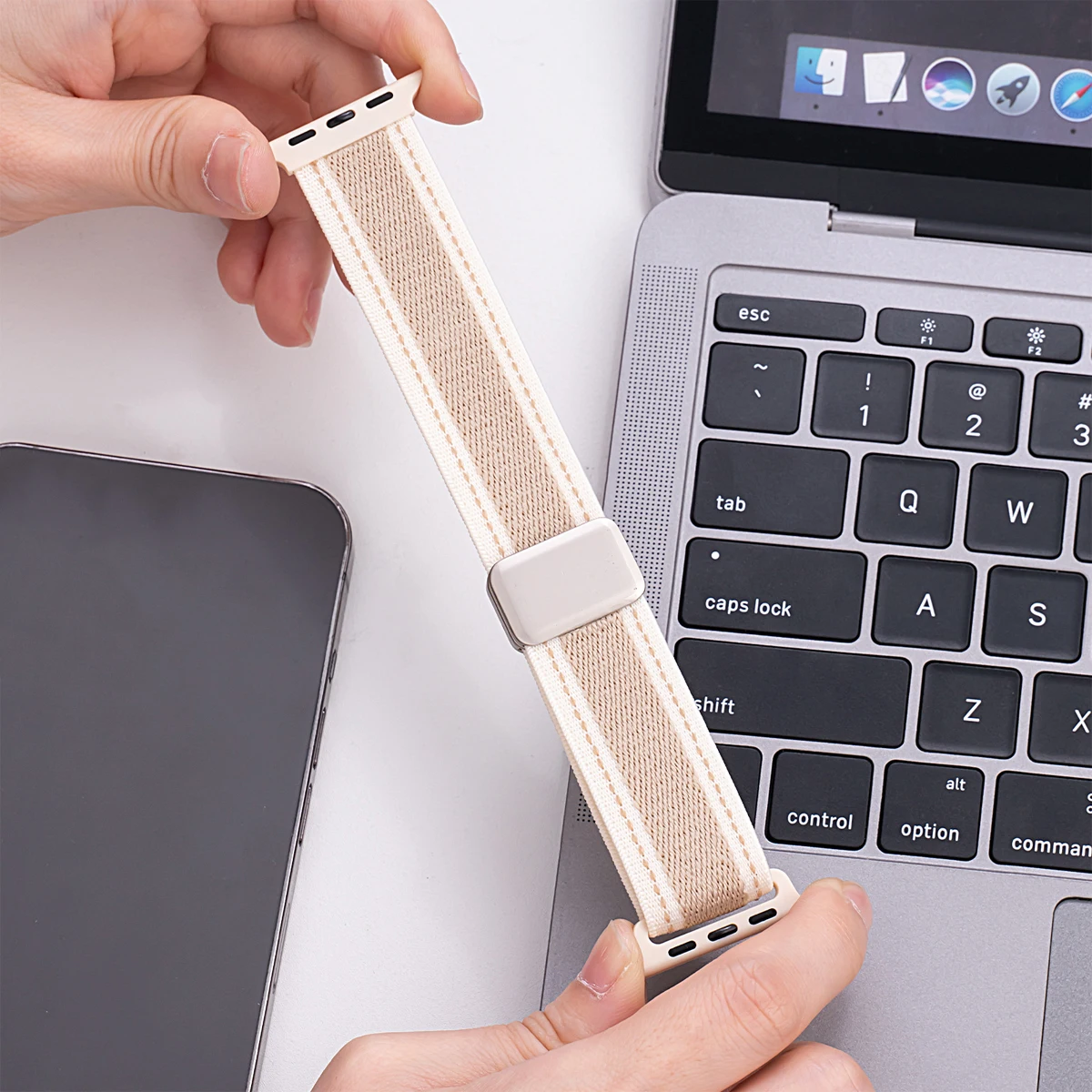 

Магнитный ремешок для Apple Watch Band Ultra 49 мм 7 8 9 S10-42 мм 46 мм Нейлоновый браслет для iWatch 6 5 4 45 мм 41 мм 40 мм 44 мм 38 мм