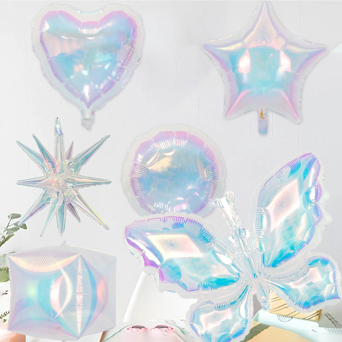 Laser Butterfly Balloon Large Colorful Transparent Butterfly Foil Balloons Birthday Party Decoration Kids Baby Shower Photo Prop