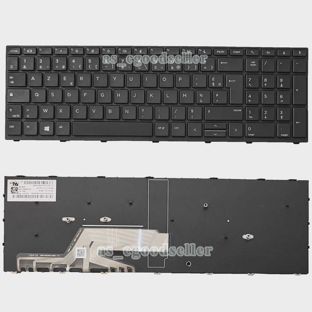 New French Swiss JP Latin Russian TR Keyboard for HP Probook 650 /655 G4, 450 / 455 / 470 / 650 / 655 G5 Black Frame, No Pointer