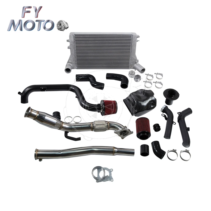 Intercooler +Downpipe+Discharge Pipe +carbon Fiber Intake For VolksWagen Golf Mk5 Mk6 R Scirocco R TTS FSI A3 S3 1.8/ 2.0 TFSI