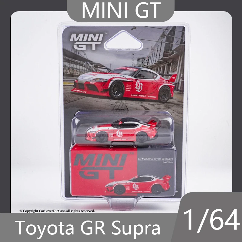 

Коллекционная модель автомобиля MINI GT 1:64 Toyota GR Supra из литого под давлением сплава, подарок на день рождения для мальчика, украшение для рабочего стола
