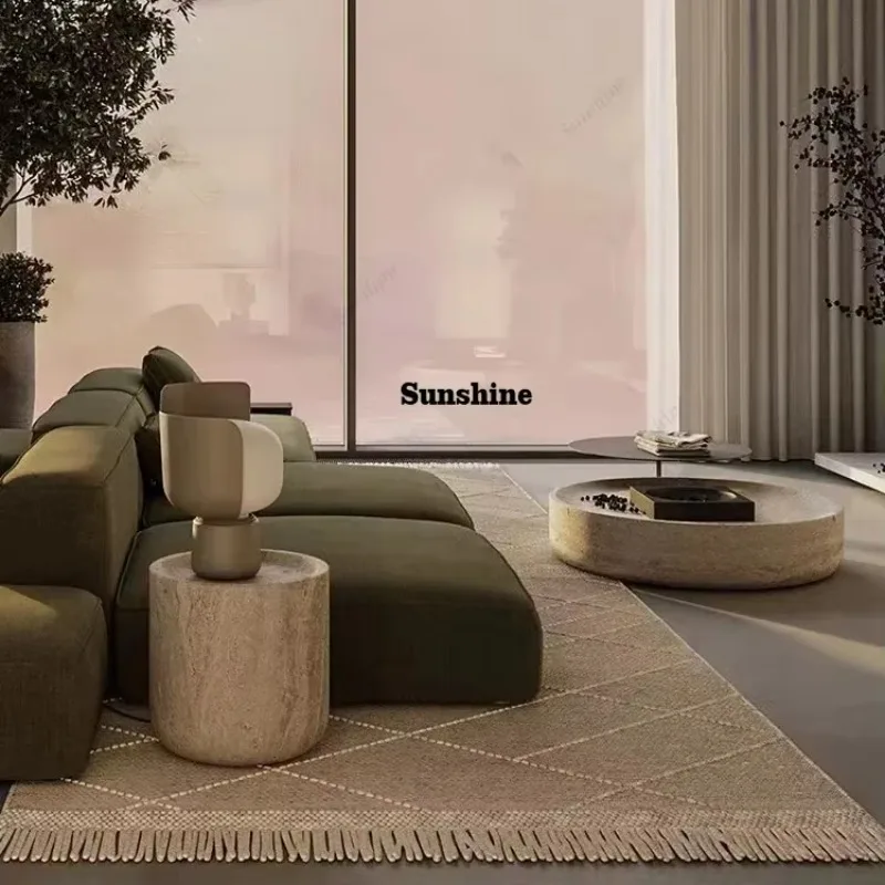 Design Modern Travertine Marble Round Coffee Table Luxury Oval Center TableT*