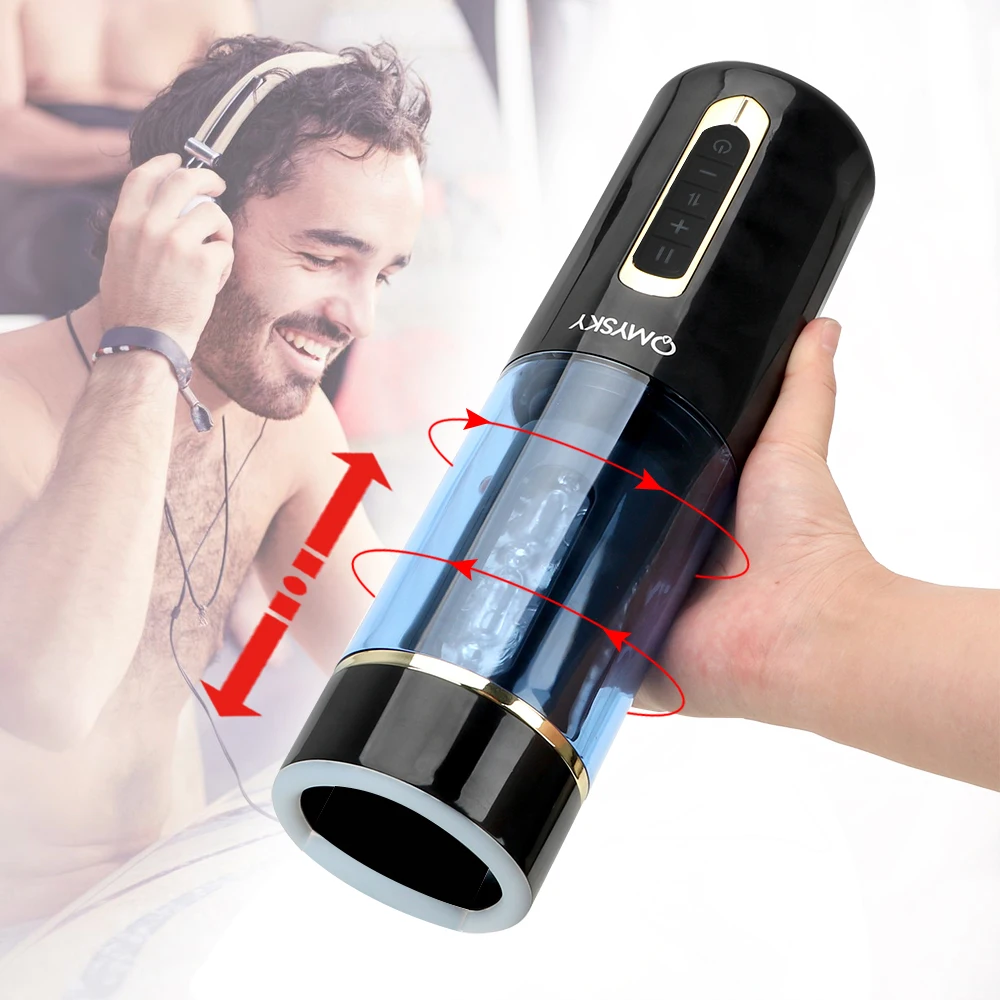 Male Masturbator Automatic Stretch Vibrator Penis Pump Vaginal For Men Cock Exerciser Glans Sucker Real Pussy Sex Toys Adults 18