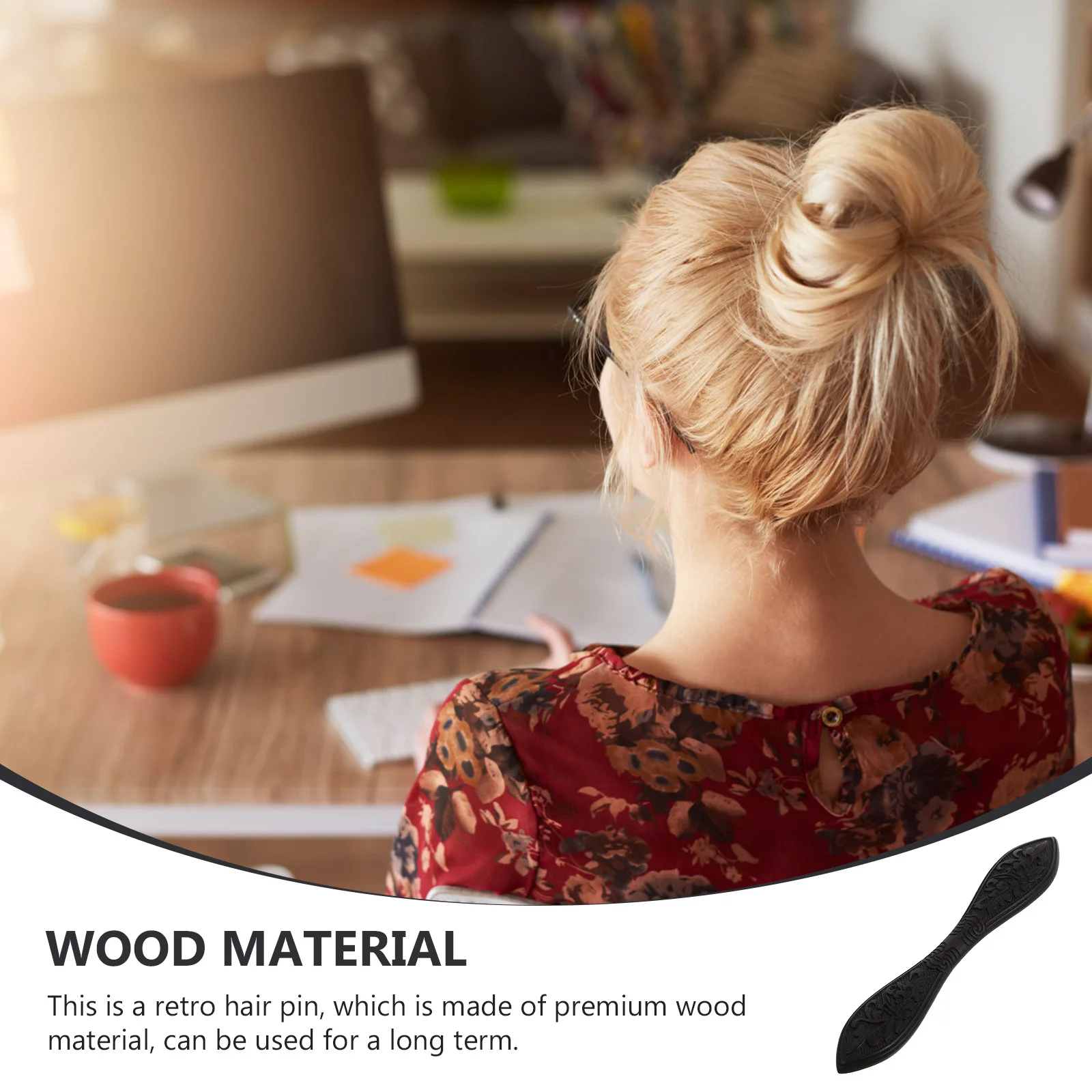 

Retro Hair Pin Made of Premium Sandalwood Smooth Surface Wooden Hair Ornament for Women Gift for Lover Family Friend