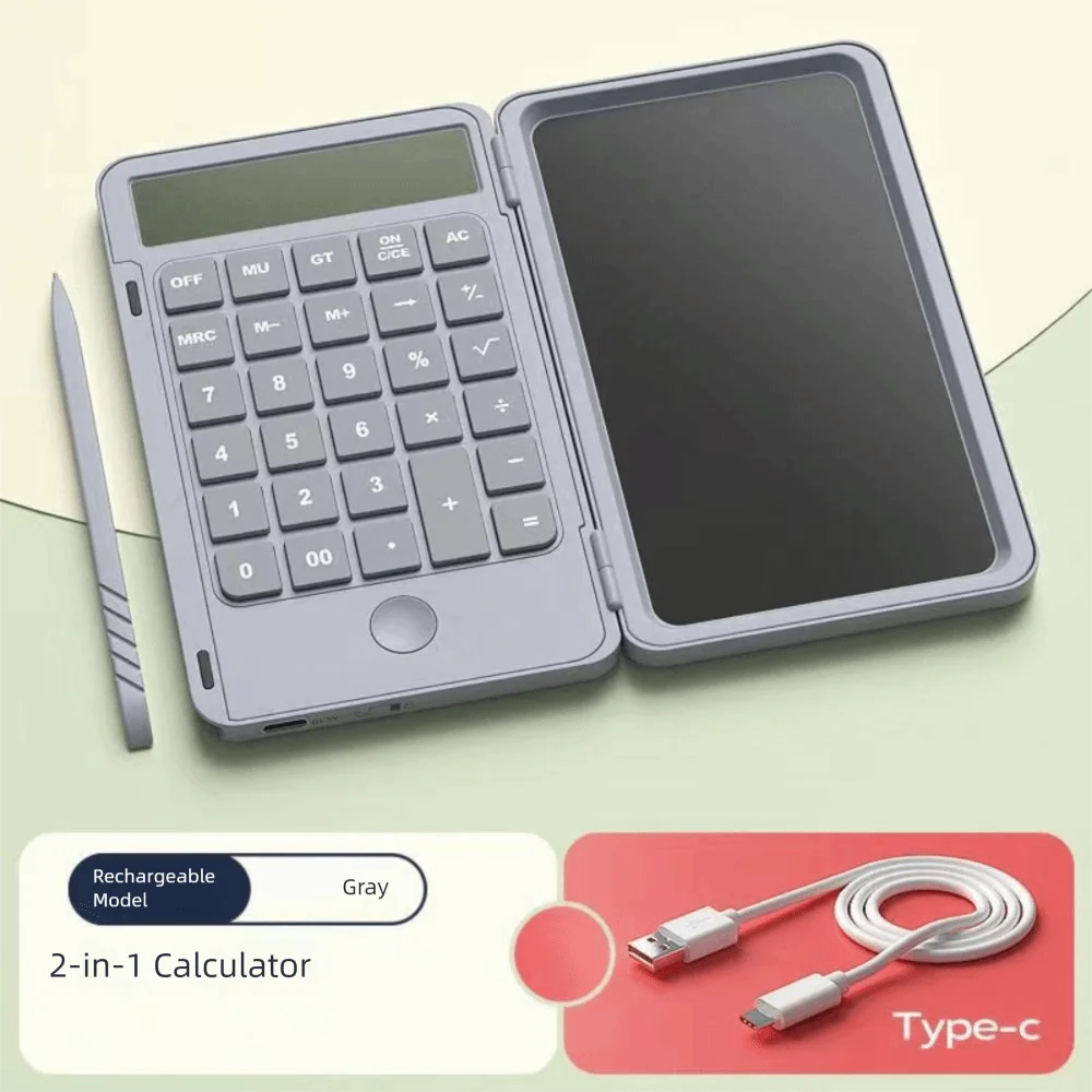 2in1 Scientific Calculator Foldable Erasable Office LCD Drawing Pad Practical Multifunctional Digital Writing Tablet