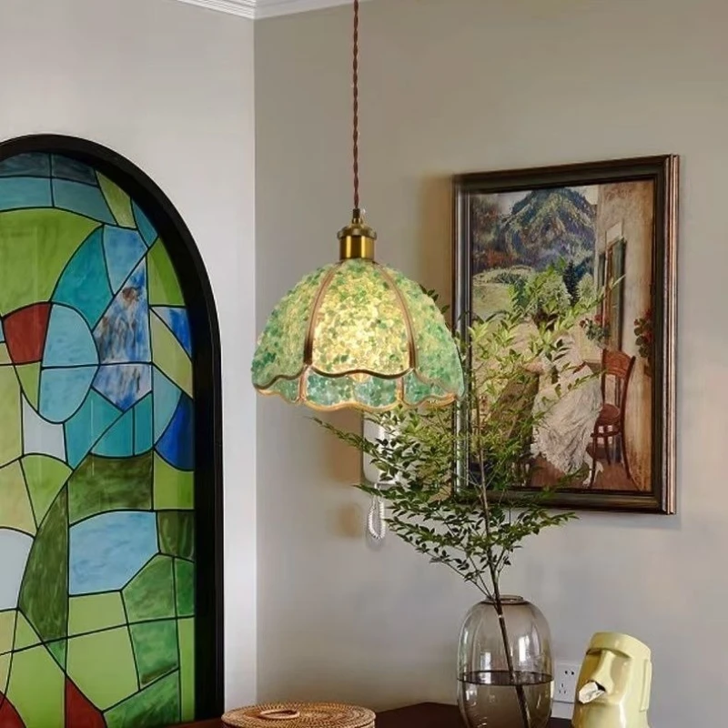 

American retro light luxury restaurant chandelier porch balcony bedroom bedside atmosphere aisle