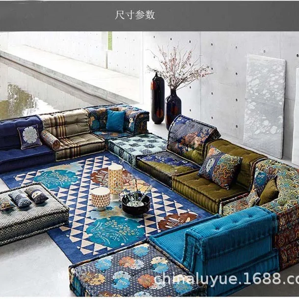 India color arabic fabric sofa splicing personalized sofa size apartment lazy leisure sofa combination