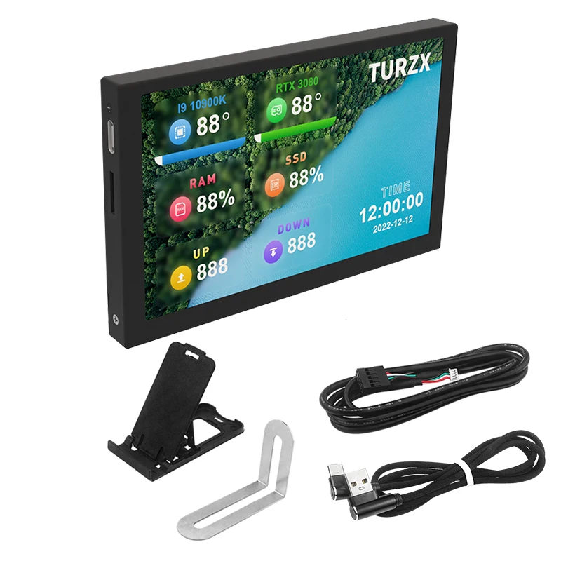 TURZX 5 インチ USB Type-C セカンダリスクリーンコンピュータ 800*480