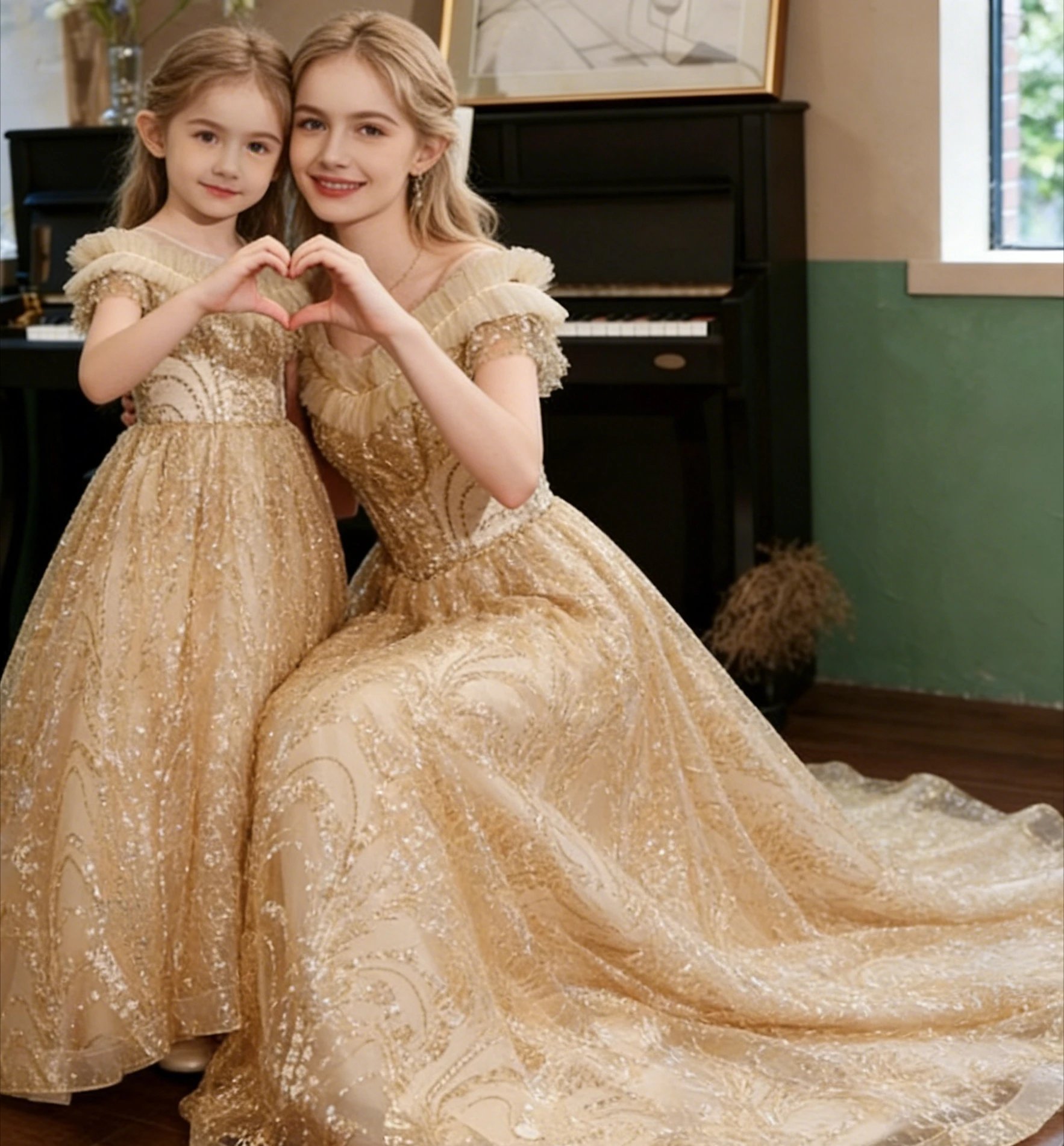 Children Princess Dress Parent-child Clothing Girls Evening Gown Flower Girl Wedding Dress Birthday Dress
