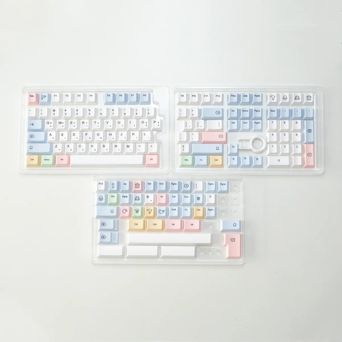 PBT Cherry Keycaps Korean English Dye Sub Keycap Chalk Pink For Mechanical Keyboard Gaming 68 75 87 104 Keys Keyboard Wooting
