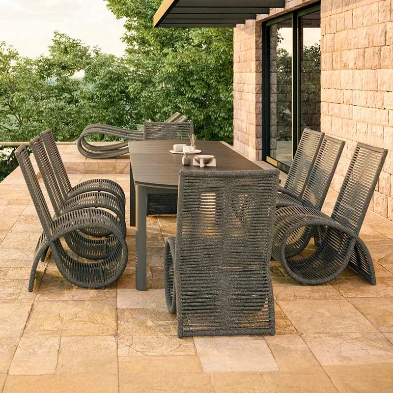 Outdoor tables and chairs patio balcony, sunscreen waterproof leisure outdoor rattan chair