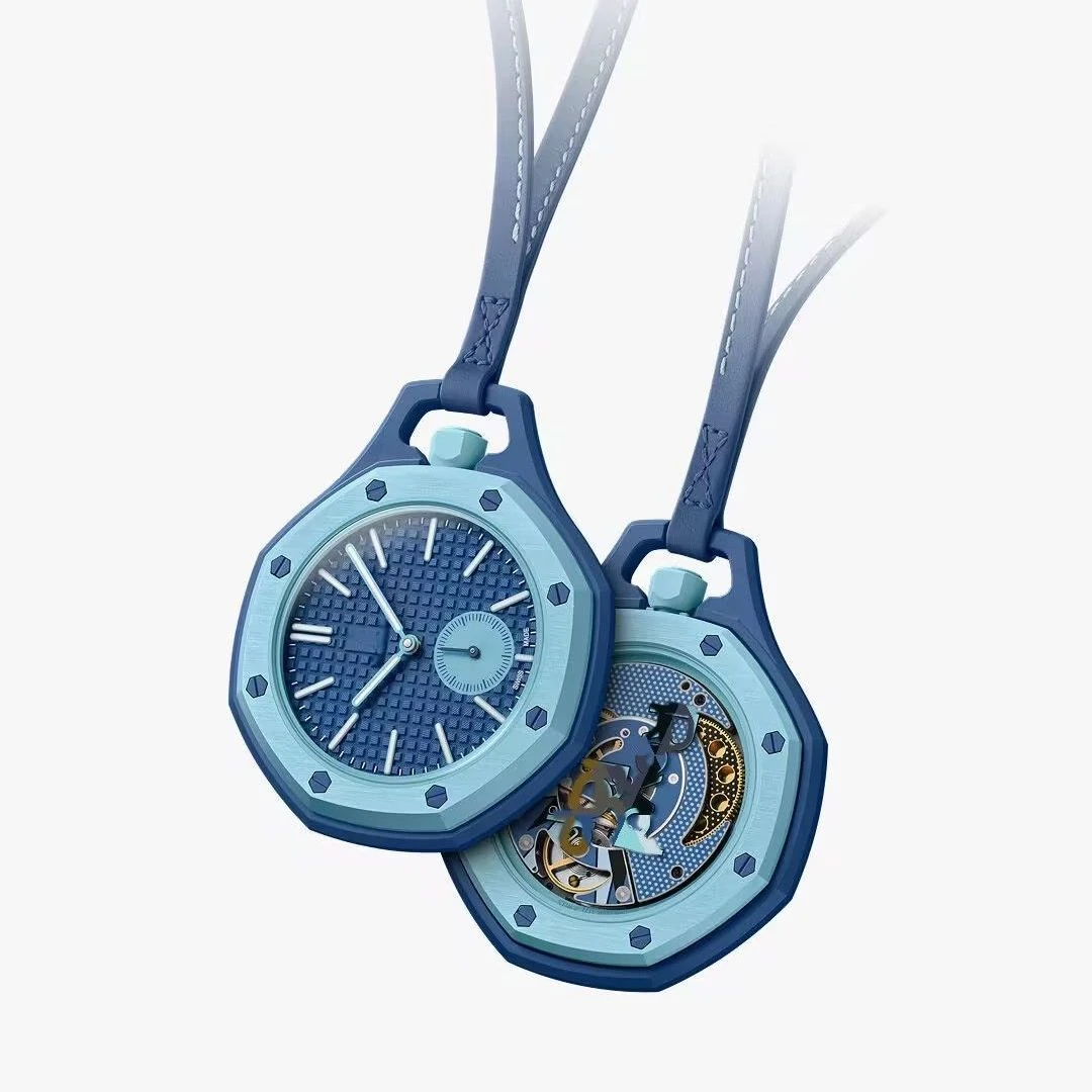 

26 Years Old New Pocket Watch Octagonal Pop Style Neck Quartz Movement Candy Color Quartz Watch Color
