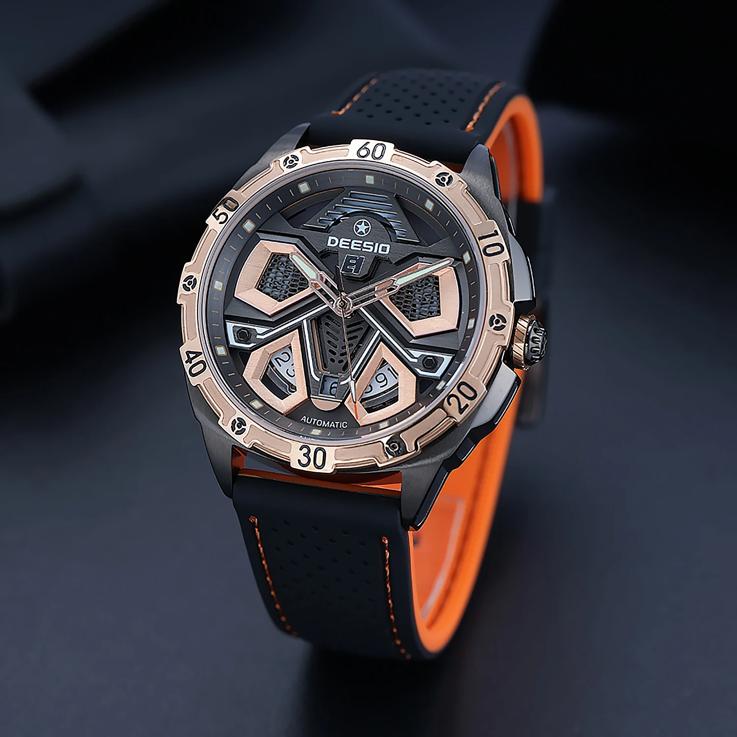Deesio Mens Luxury Automatic Mechanical Watch Full Calendar