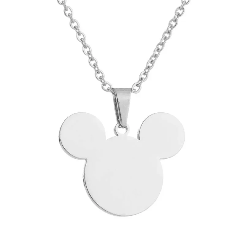 Disney Mickey Pendant Necklace Creative Fashion Stainless Steel Clavicle Chain Choker Necklace for Women Jewelry Wedding Party