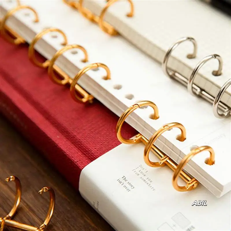 40Pcs 3 Ring Gold Book Rings Leaf Binders Office Book Rings Snap Split Hinged With 20 Mm Inner Diameter Gold Book Rings