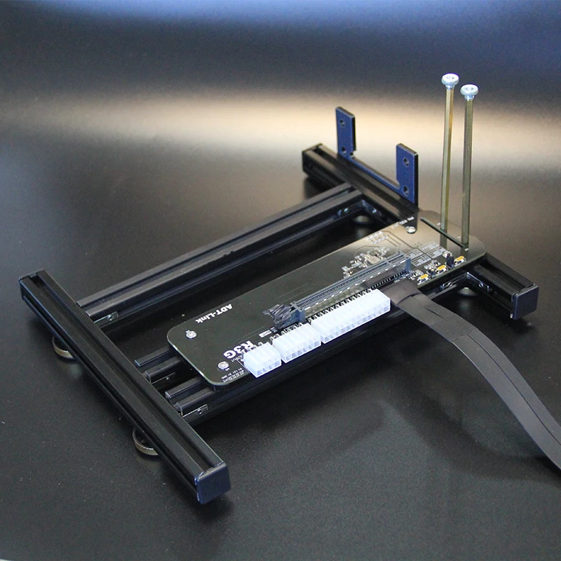 DIY external GPU rack video card holder with power base for ATX SFX PSU aluminum frame support ADT R43SG/R43SG-TU
