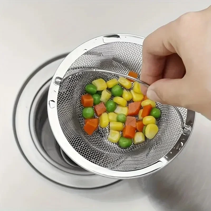 

1pc Kitchen Sink Strainer W/Handle, RV Kitchen Sink, Sink Waste Strainer, Stainless Steel Sink Dishwasher Hopper, Restaurant Sin