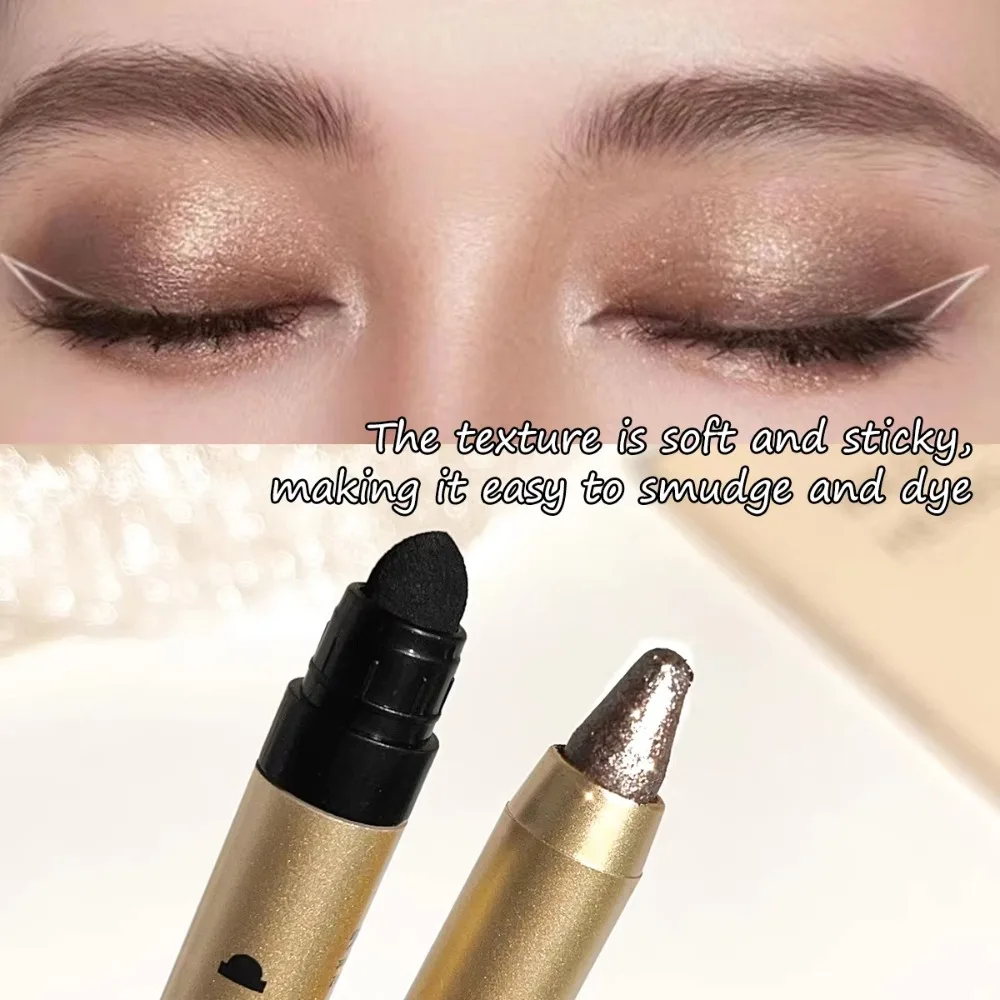 

Waterproof Glitter Eye Shadow Pens Anti-Oil Double Head Eye Shadow Sticks Natural Long-Lasting Aegyo Sal Highlight Sticks Lip