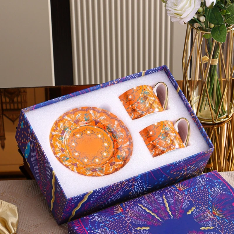 Light Luxury Coffee Cup Sets High Level Of Appearance European-Style Cups And Plates Bone China Retro British Afternoon Tea Sets