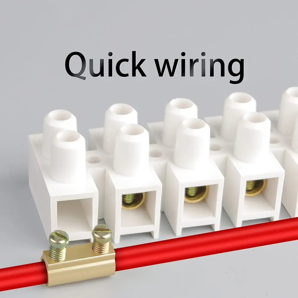 5Pcs 12 Position Electrical Connector Strip Screw Connection H Type Structure Barrier Terminal Strip Insulated Housing