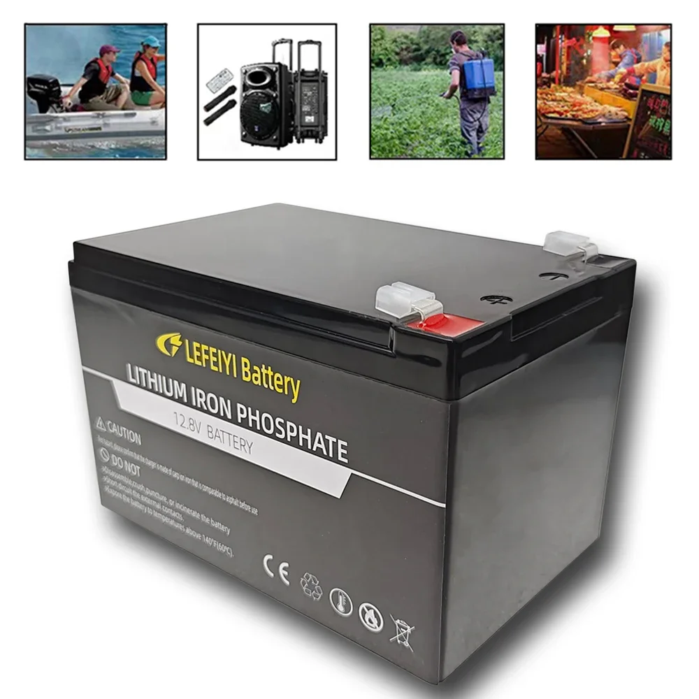 12V 12Ah LiFePo4 Battery Pack lithium battery recharable Solar storage Battery Electric lighting