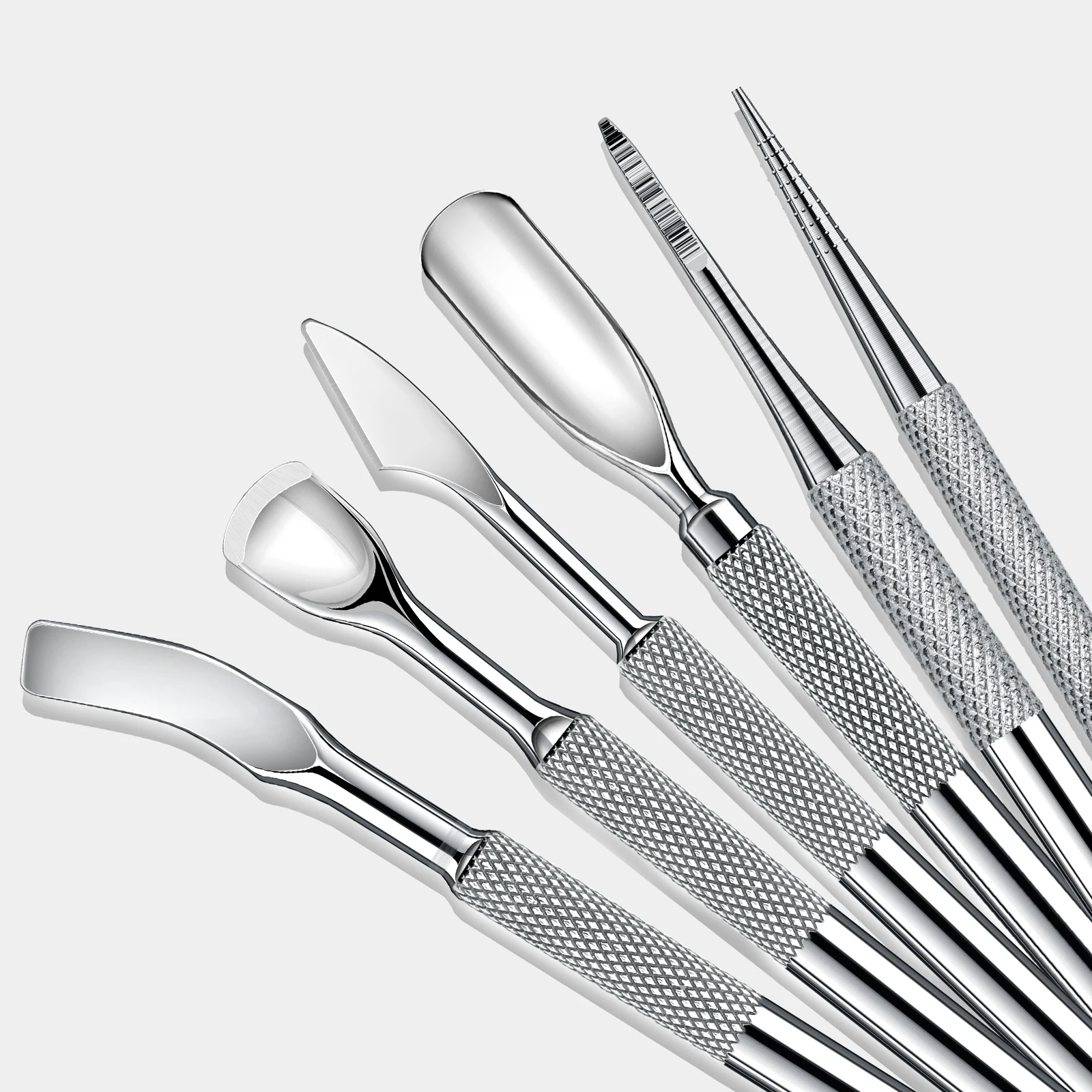Double-ended Circle Beveled Head Cuticle Pusher Remover Stainless Steel Nails Files Manicure Sticks Tool Nail Art Tool High-End