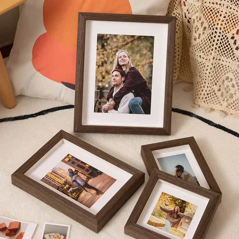Solid Wood Hollow Picture Frame for Tabletop and Wall Display 6-Inch, 7-Inch, 8-Inch Photo Frames for Your Cherished Memorie