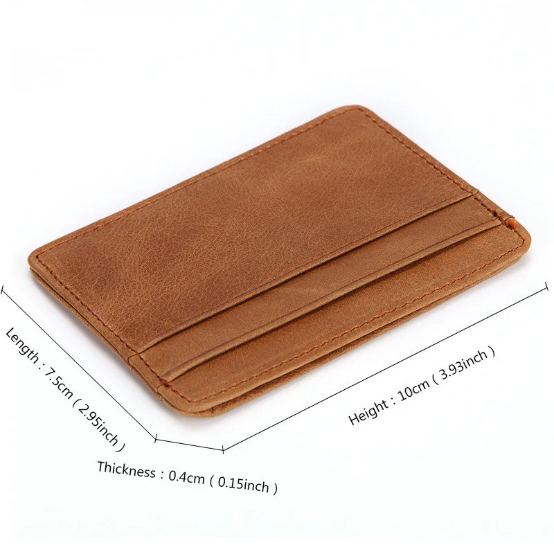 New Man Leather Card Case Oil Wax Leather Multi-card Slot Bank Card Holder Retro Ultra-thin Card Bag Multifunctional Coin Purse