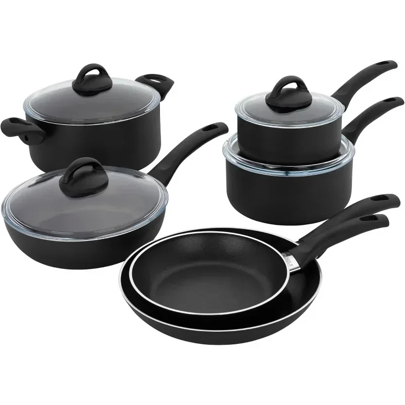 

Nonstick Cookware Set, Made in Italy, Durable 3-layer Coating, Lightweight Aluminum From Recycled Materials