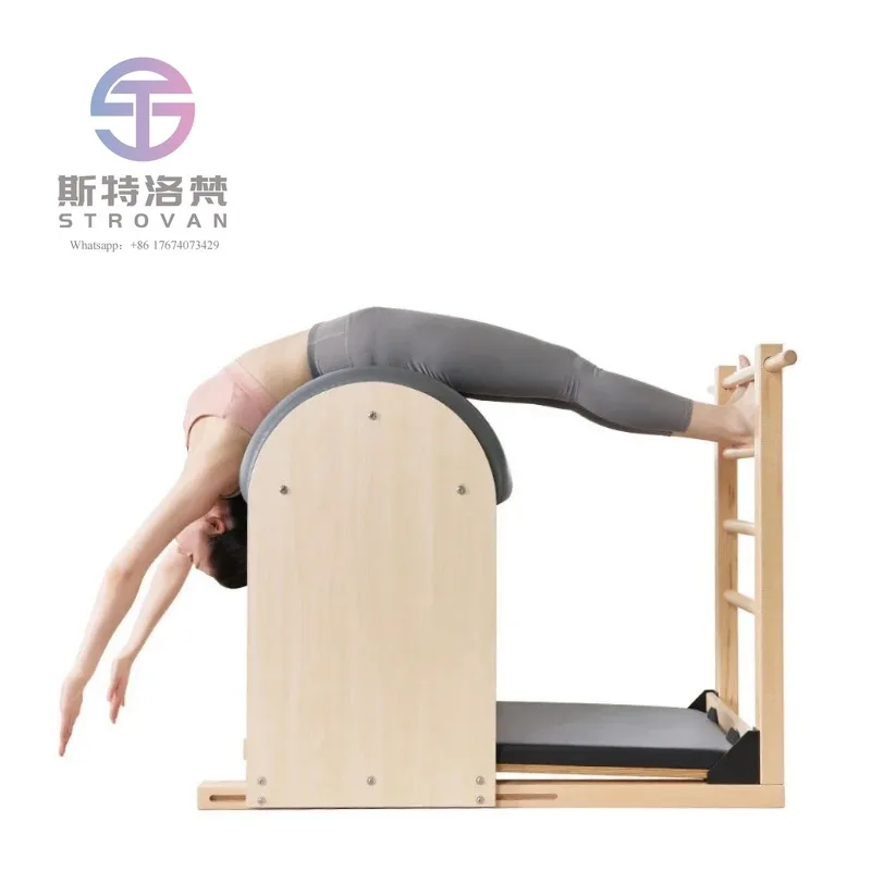 

Wholesale New Home Gym Hot Selling Trainer Wood Yoga Pilates Fitness Exercise Eco Ladder Barrel