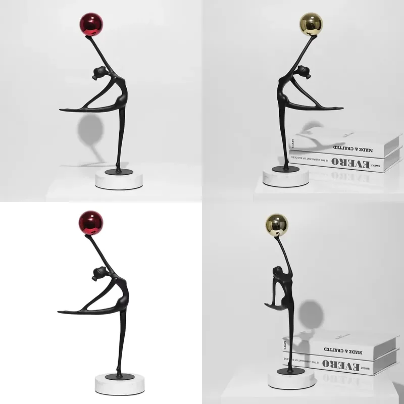 Hot Metal Art Design Hotel Dancer Resin Balloon Figure Sculpture for Girls Room Decoration Factory Direct Sales