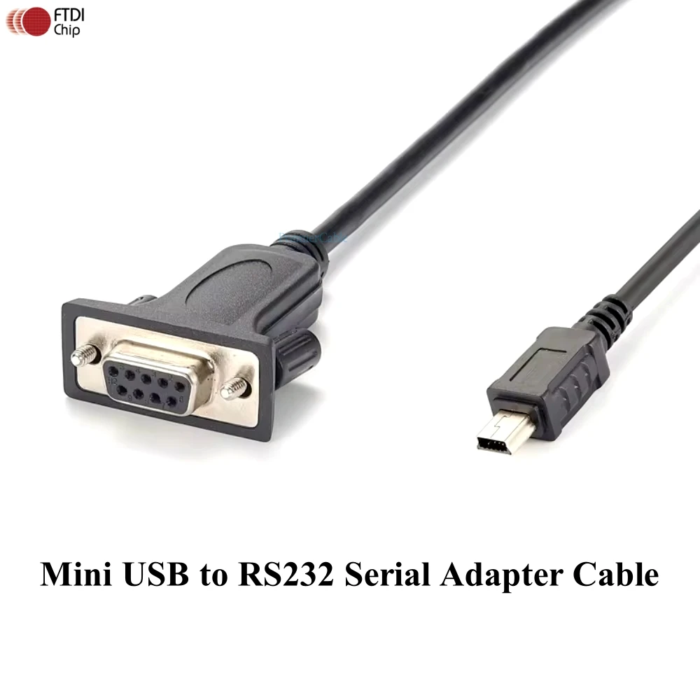 

Mini USB to RS232 Serial Adapter Cable with FT232 Chipset Mini USB to DB9 Female Converter Cable for Modem Scanner