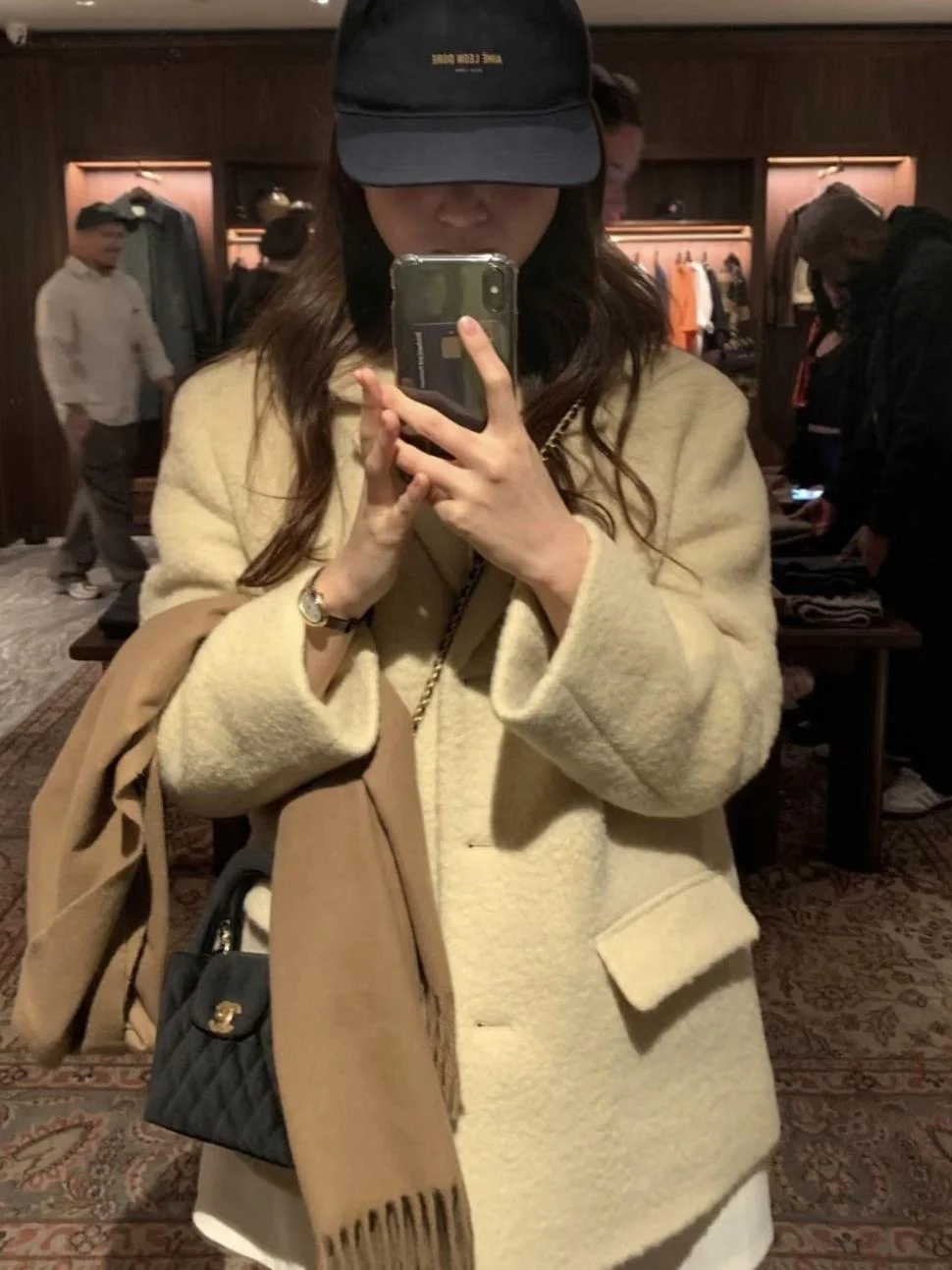 

Winter New Arrival Somi East Gate Ounce Cr Baby Alpaca Wool Suiting Women's Loose Fit Woolen Coat Long Sve Single Button