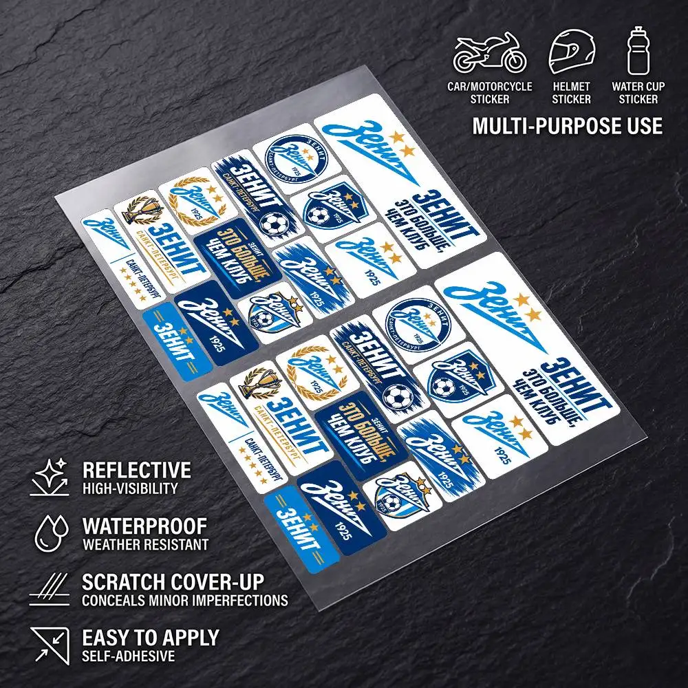 Z-zEnIt-T Long Lasting Waterproof Reflective Sticker Scratch Conceal Fit Motorcycle Car Helmet Fridge Decals
