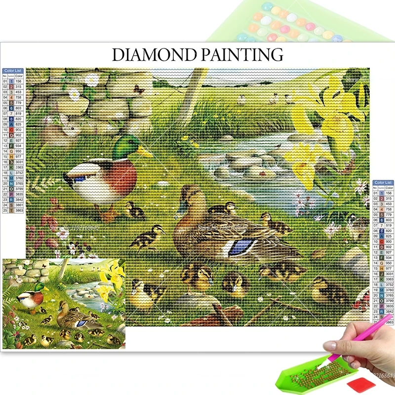 

Взрослые алмазная живопись, новые поступления, утки, животные, пейзаж, вышивка крестиком, пруд, полные стразы, ремесленное украшение для дома