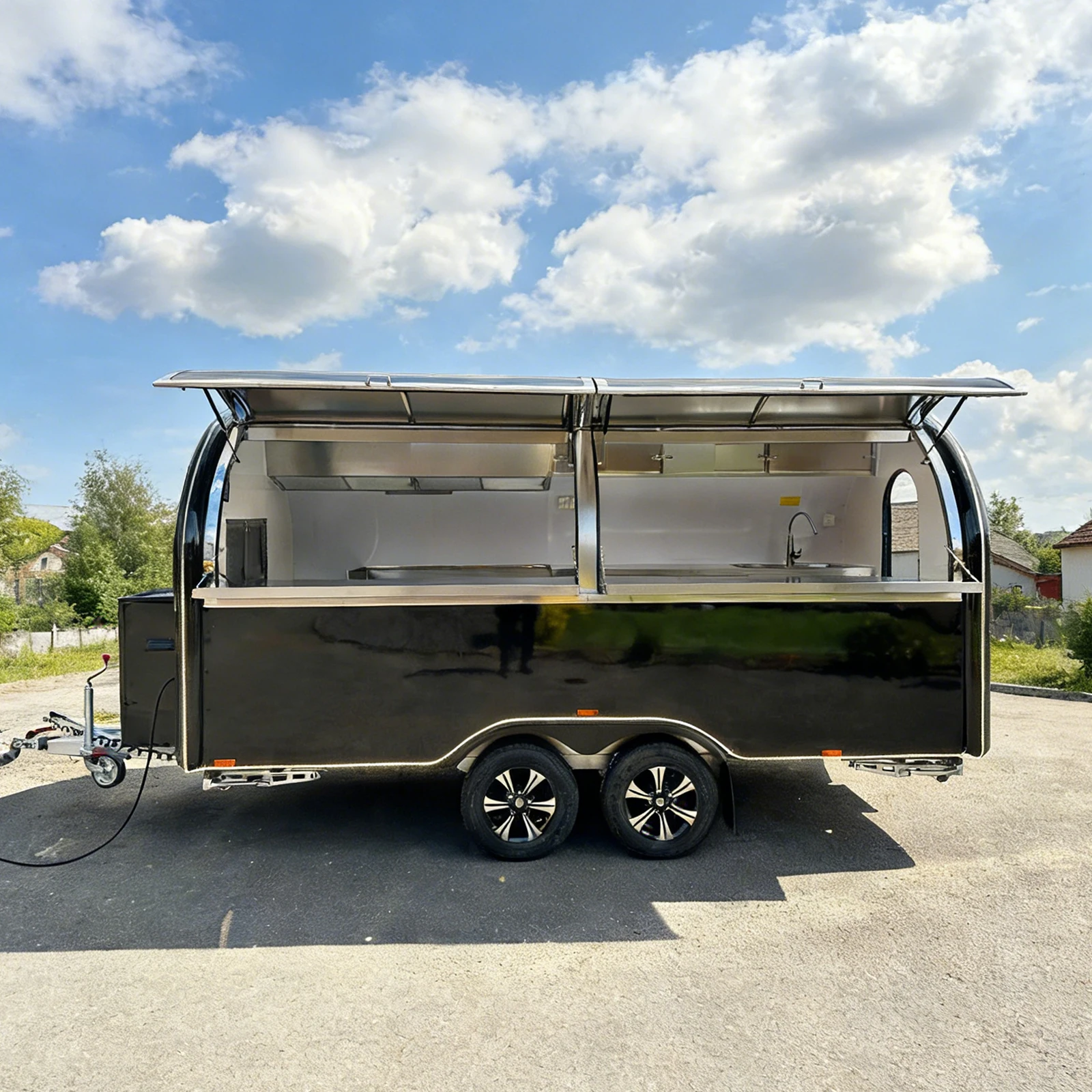 

Food Trailer, Portable Food Truck Trailer, Food Trailer Mobile Restaurant, Food Truck Equipment with Customizable Kitchen