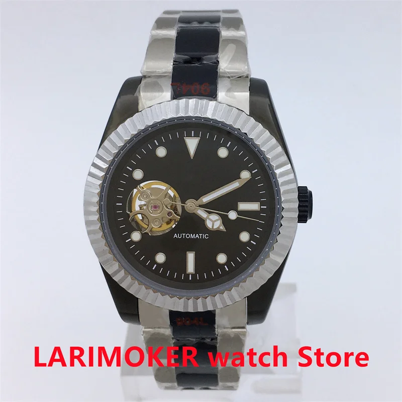 Мужские модные часы BLIGER 39 мм с вырезами, часы из нержавеющей стали NH38, светящиеся водонепроницаемые часы с сапфировым стеклом