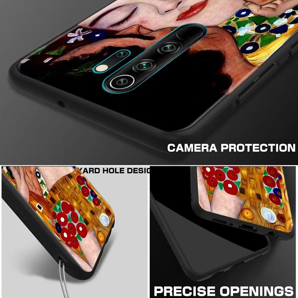 Custodia per Redmi Note 9 9S 9T 10 10S 11 11S 11T 8 8T 7 POCO M4 Pro Cover in Silicone Fundas Kiss by Gustav Klimt Golden Freya Tears